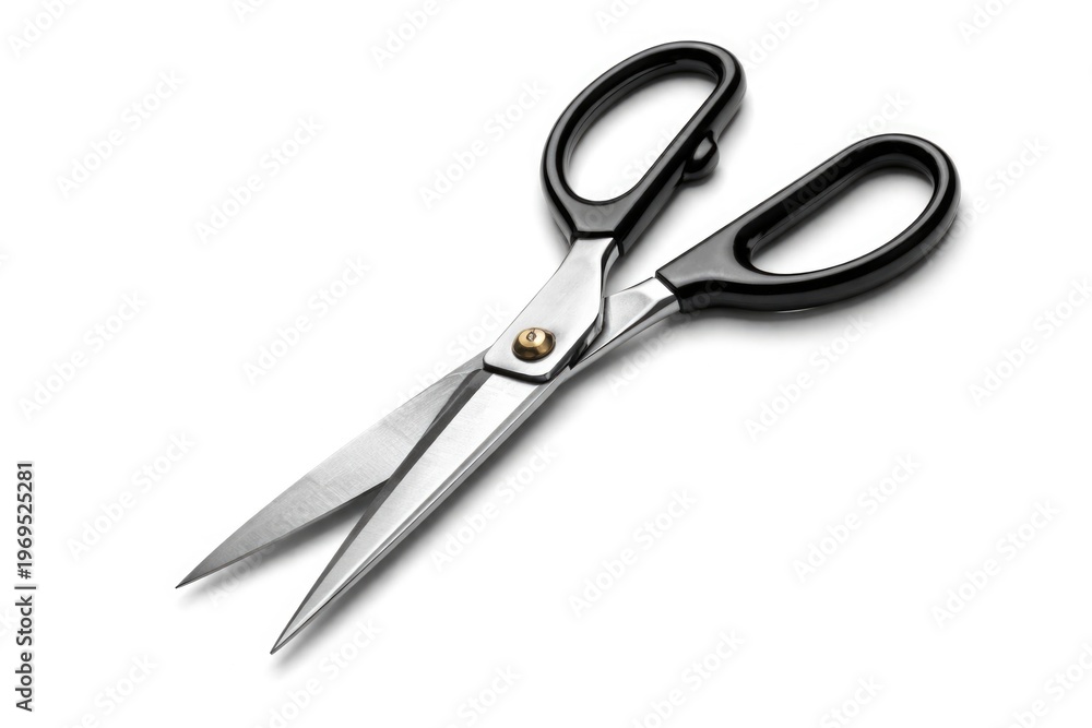 Obraz premium Isolated metal cutting scissors on a plain white background