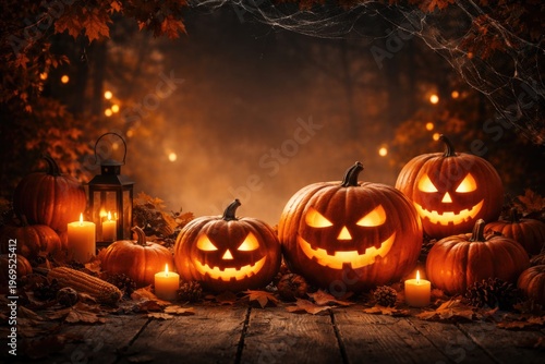 Halloween Pumpkins Glowing ...