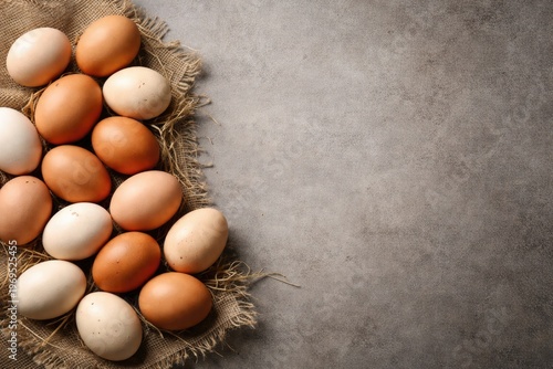 Natural Farm Eggs Arranged ...