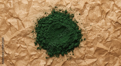 Top view of spirulina powde...