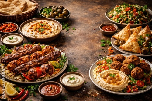 Variety of halal Middle Eas...