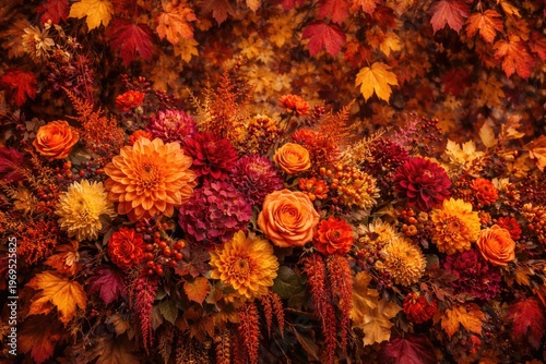 Rich autumn floral backdrop...