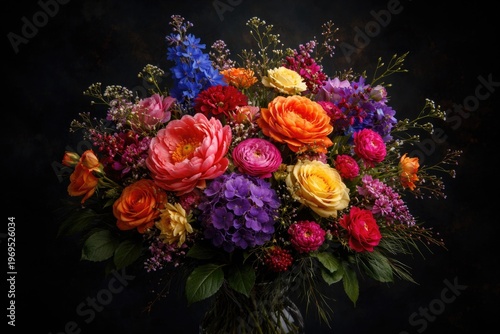 A colorful flower bouquet c...