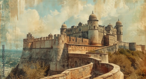 Historic fortress sketch sh...