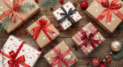 Joyful festive gift packagi...