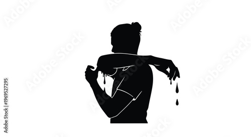 Silhouette of a person shedding tears, symbolizing emotional release and vulnerability