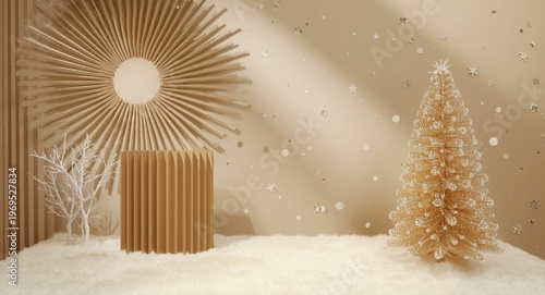 Winter festive 3D display w...