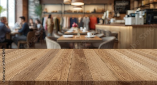 Wooden table in a gently bl...