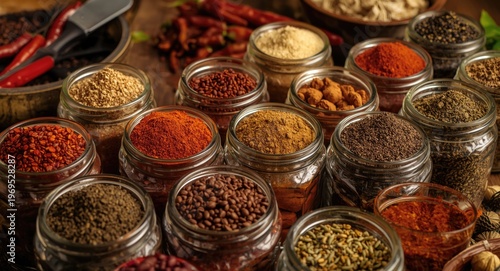 Variety of colorful chili a...