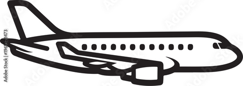 Airplane icon, aircraft symbol, travel illustration, vector plane