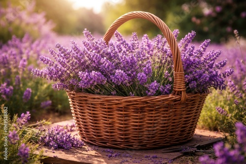 Basket filled with blooming...