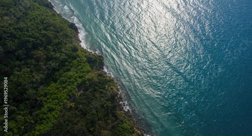 Scenic aerial of a tropical...