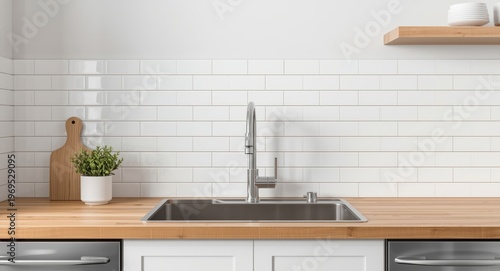 Stylish kitchen sink with w...