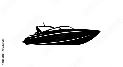Modern Sleek Motor Yacht Vector Illustration