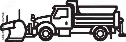 Snowplow truck, winter vehicle, snow removal, truck icon
