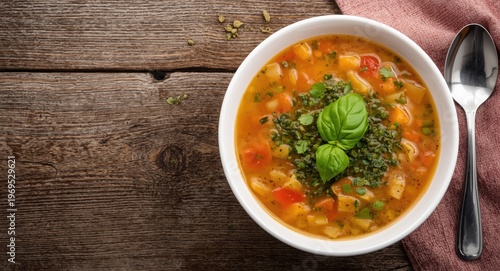 Garden vegetable soup with ...