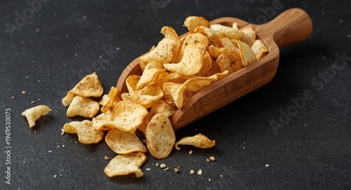 Tasty coconut chips arrange...