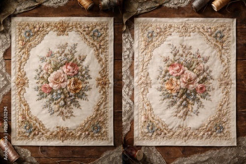 Handmade floral textile art...