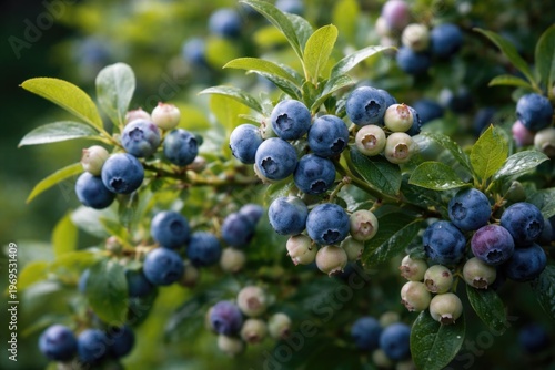 Blueberry bush showing ripe...