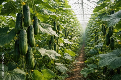 Greenhouse cucumber plants ...