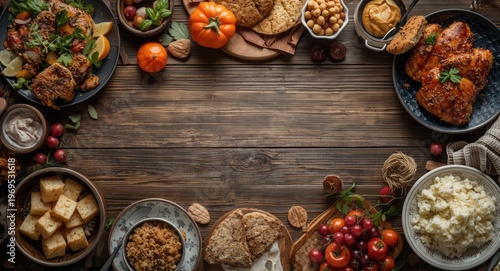 rustic themed food spread c...