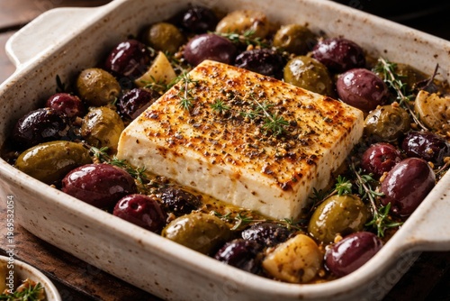 Oven baked feta cheese with...