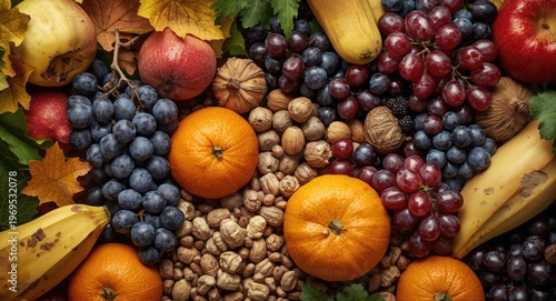 Vibrant autumn produce with...