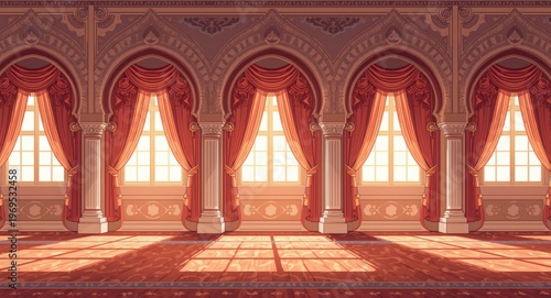 Symmetrical cartoon room ar...