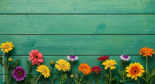 vibrant flowers arranged on...