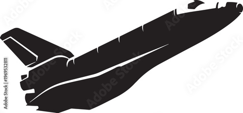 Airplane, aircraft silhouette, black plane icon, flying jet