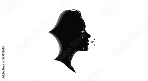 Silhouette of a woman crying, symbolizing sadness and emotional pain.
