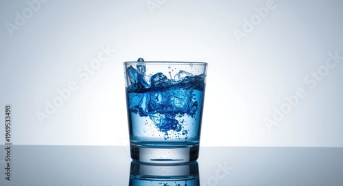 White glass containing wate...