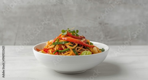 Spicy Korean salad with fre...
