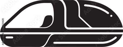 Futuristic Monorail, Modern Train, Transportation Icon, Vector Graphic
