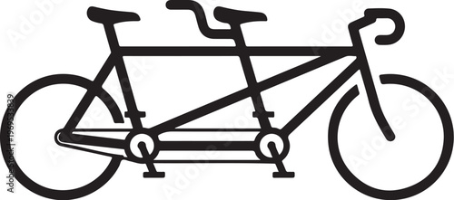 tandem bicycle, bike, cycling, transport, vehicle, illustration, icon