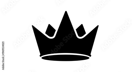 A simple black crown icon on a white background is displayed prominently.