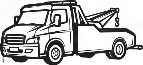 Tow truck, recovery vehicle, car lifter, transport illustration, vector graphics