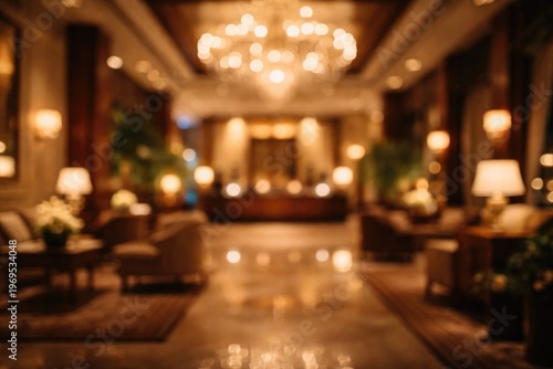 Upscale hotel interior with...
