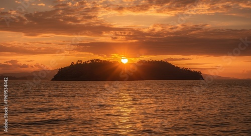 Warm light of sunset illumi...
