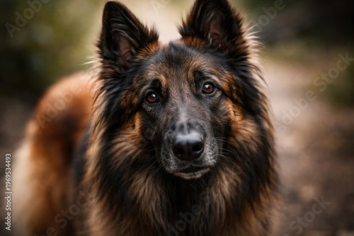 Close up portrait of a curi...