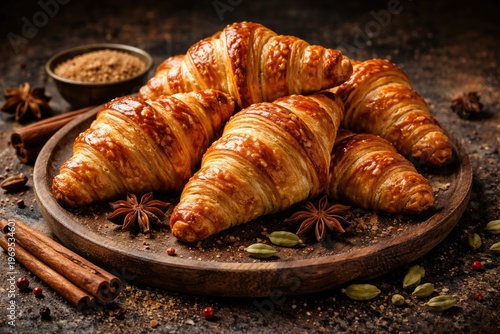 Freshly Baked Golden Croiss...