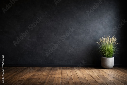 Empty room interior featuri...