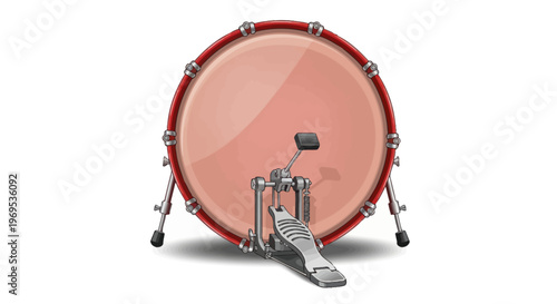 Large Red Drum with Pedal Instrument.