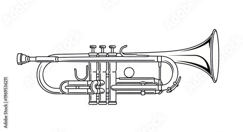 Brass Trumpet Musical Instrument Closeup.
