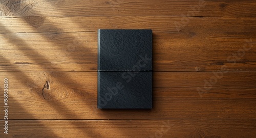 Wooden table top with a shu...
