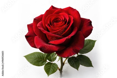 A vibrant crimson rose isol...