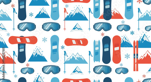 Skiing equipment on white background.