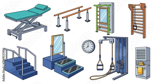Rehabilitation equipment for physical therapy.