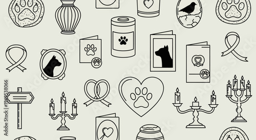 Dog icons and dog related objects.