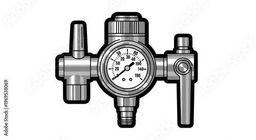 Industrial Pressure Gauge Meter Device.